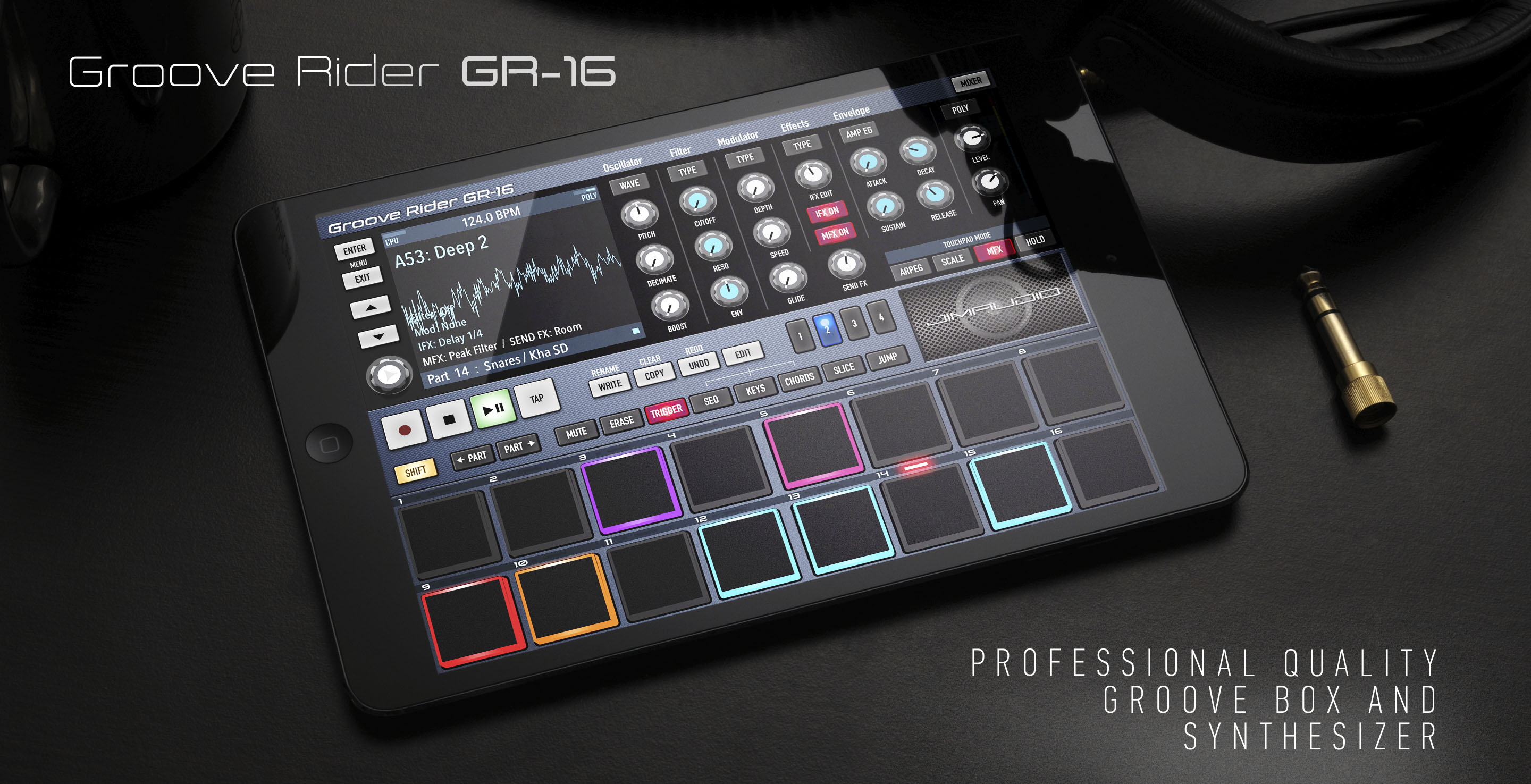 Groove Rider GR-16: a professional groove box, inspired by professional hardware drum machines and rhythm boxes